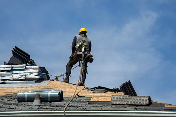 Professional Gutter Installation technician working in North Greece, NY